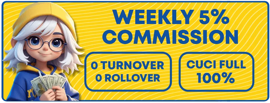 Weekly 5% commission offer.